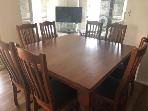 8 seater square dining table