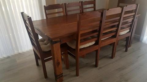 9 Piece Solid Timber Dining Setting