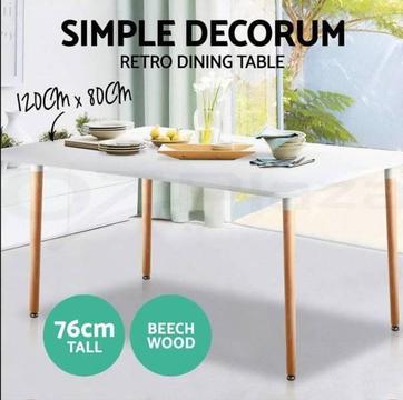 120x80CM Eames DSW Eiffel Cafe Dining Table Kitchen Chair