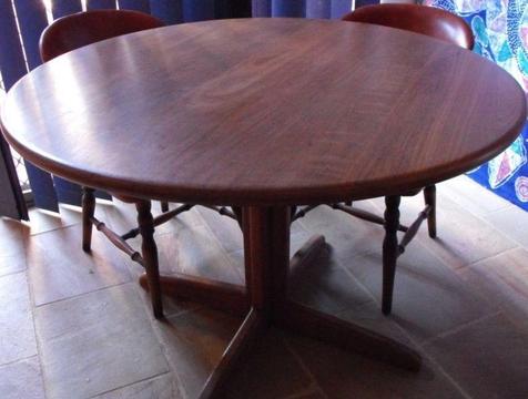 SOLID JARRAH TABLE WITH 4 CLUB CHAIRS