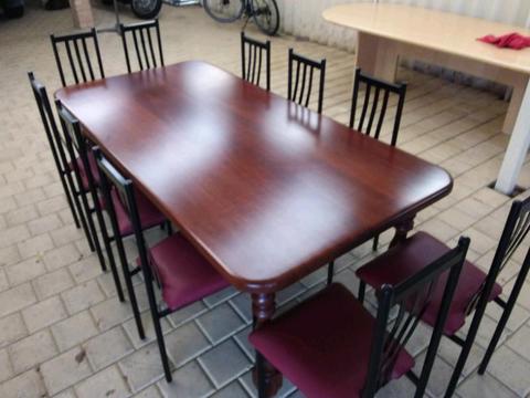 Solid Jarrah 10 seat table and chairs