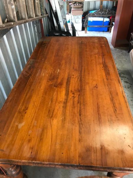 Timber kitchen table and 8 chairs