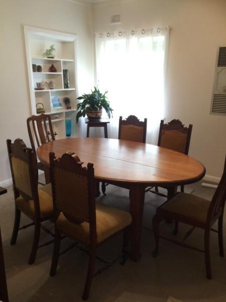Dining table and chairs antique