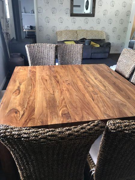 8 seater solid timber dining table