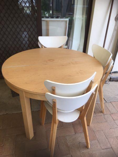 IKEA extendable table and 6 chairs