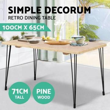 6 Seater Dining Table Pine Wood Industrial Scandinavian Timber Me