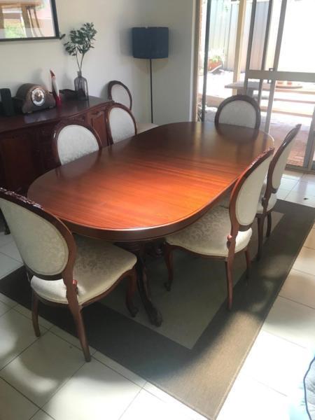 Handmade Jarrah Dining Table and eight chairs