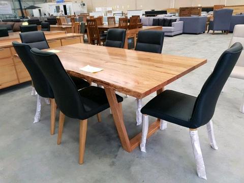 New 2.1m Messmate Timber Natural Edge Dining Table