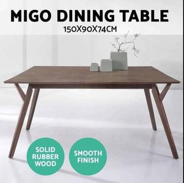 6 Seater Dining Table Scandinavian Replica Rubber Wood Timber