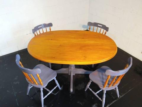 vintage dining table 4 chairs