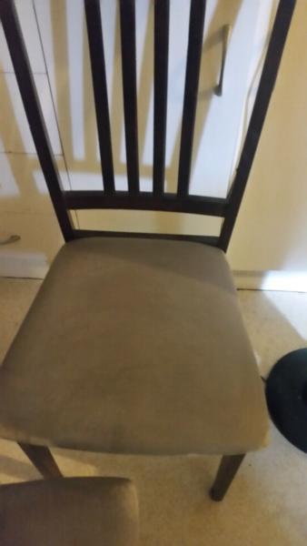 Dining suite chocolate brown 4 chairs beige