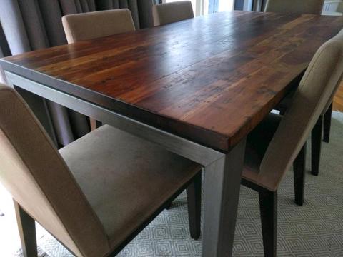 Solid Timber Dining Table & 6 Dining Chairs