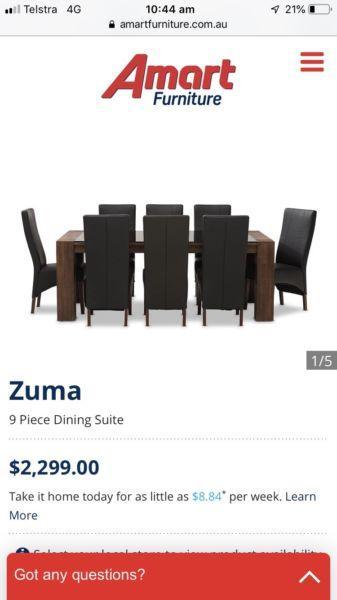 ZUMA 9 piece dining set