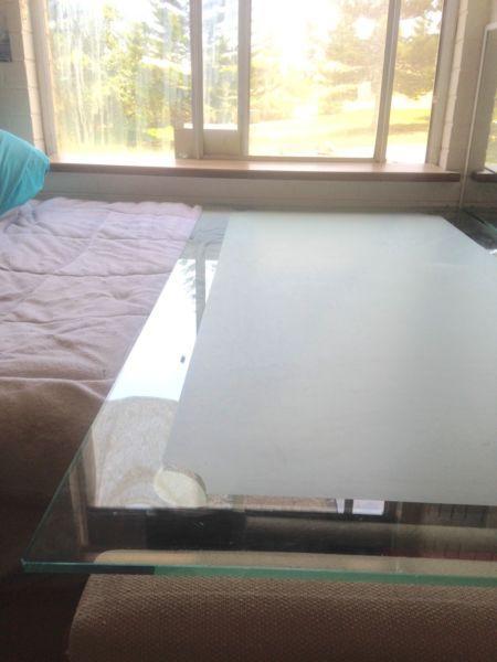 Large glass dining table