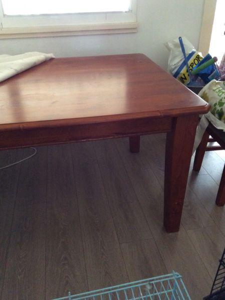 Wooden dining table with 6 suede chairs MUST GO $120