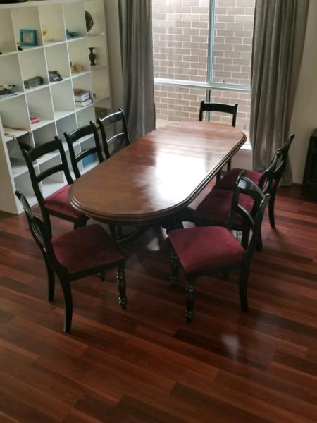6-8 dining table with 8 chairs