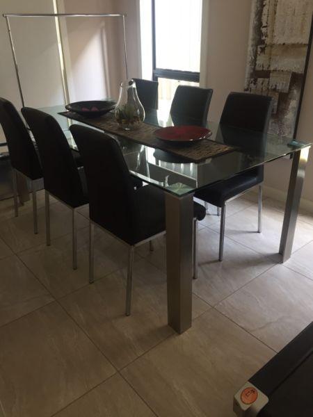 IMMEDIATE SALE GLASS TABLE WITH CHAIRS