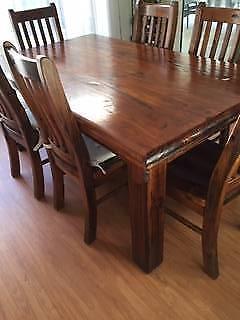 Solid Wooden Dining Table and 6 chairs