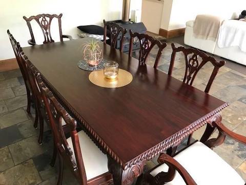Chippendale Mahogany dining table and chairs