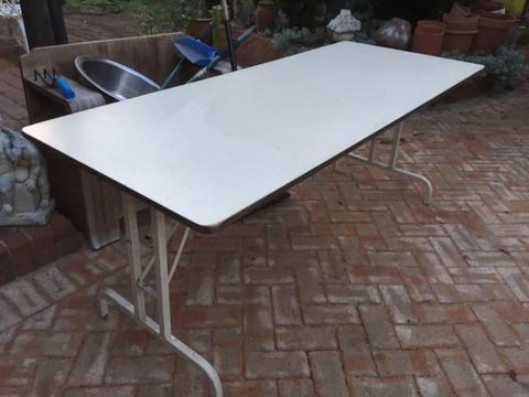 White Folding Trestle Table