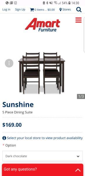 5 piece dining room setting