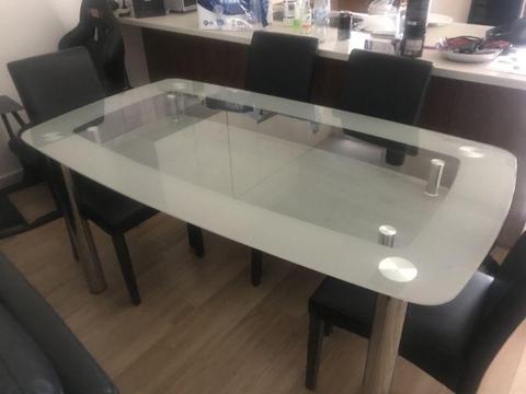 Glass Top Dining Table 4 Chairs