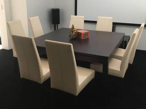 8 seater square dining table and chairs