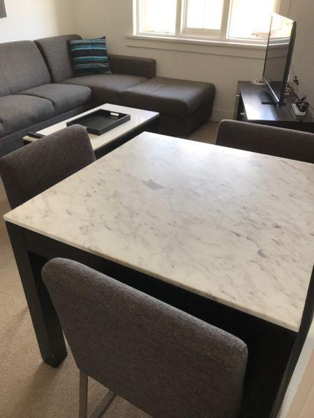4 seater dining table with stone top