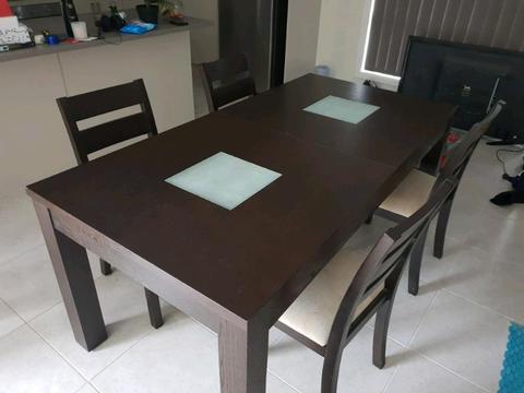 Wooden dining table set x4chairs