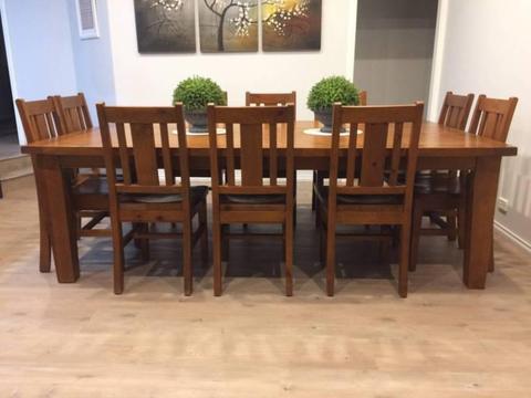 Wooden 11 piece dining setting