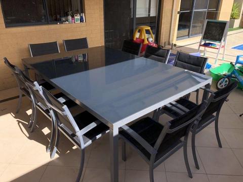 10 Seater Modern Outdoor Table and Chairs