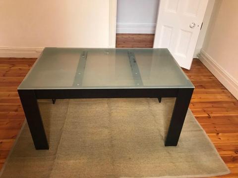 Dining table with glass table top - 6 seater
