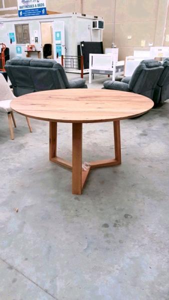 New 1350mm Solid Round West Australian Marri Timber Dining Table