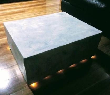 concrete 'square' coffee table with underlights