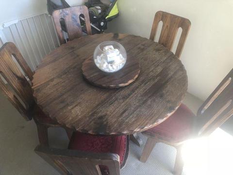 Vintage table and chairs (6 seater)