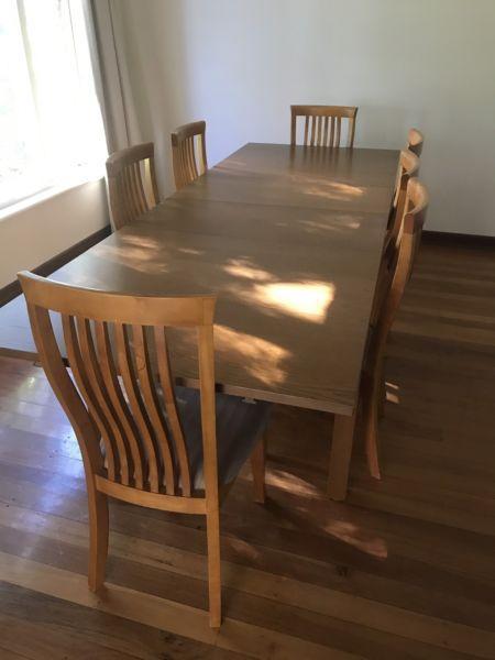 IKEA Extendable Dining Table and 7 chairs