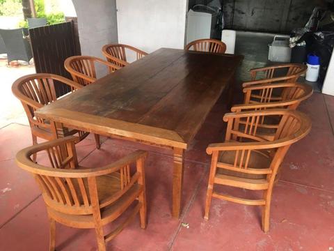 Wooden Table 8 Chairs