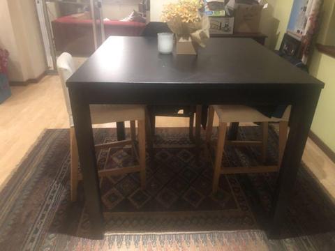Blk Sq Dining Table