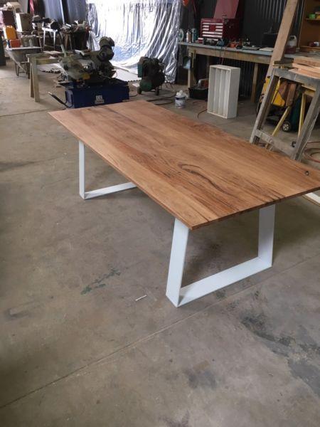 Wormy chestnut timber dining table brand new