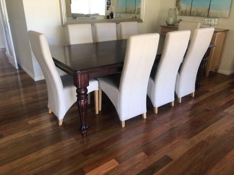 Harvey norman chairs and solid dining table