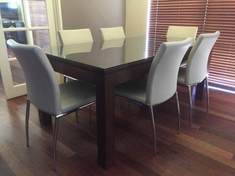 Timber Dining table and chairs