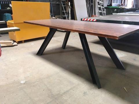 Timber dining table modern industrial style