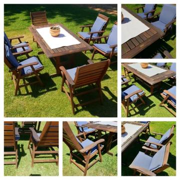 Beautiful wooden outdoor dining setting