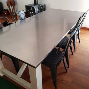 Gorgeous Stainless Steel 6 Seater Dining Table - Freedom