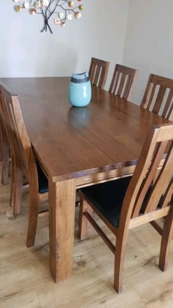 Solid timber dining set
