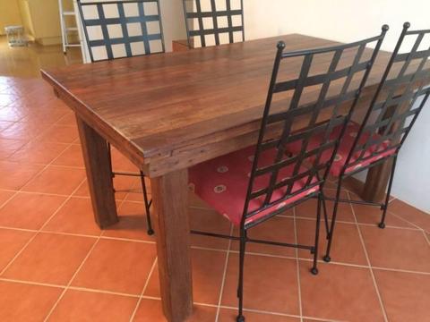Solid Wood Dining Table & 4 Chairs