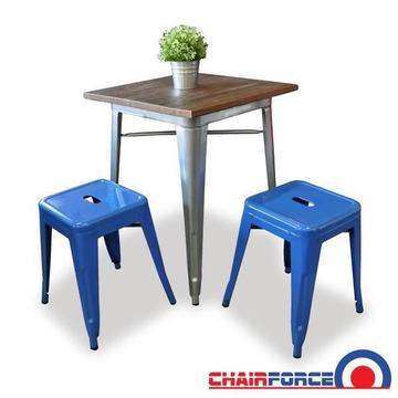 Cafe & restaurant tables - replica Tolix with wooden tops