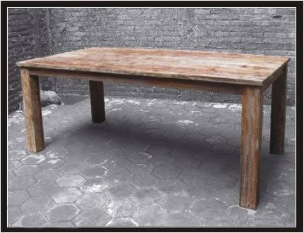 SOLID RECYCLED TEAK WHITEWASH DINING TABLE 220CM/105CM STUNNING !