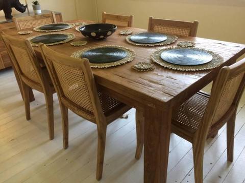 NEW SOLID RECYCLED TEAK DINING TABLE 200CM/100CM SIMPLY STUNNING!