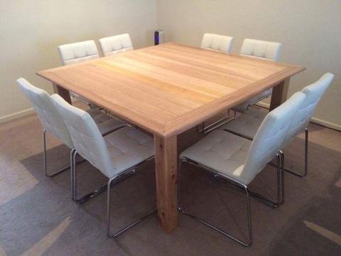 1200 x 1200 Solid Tas Oak Table